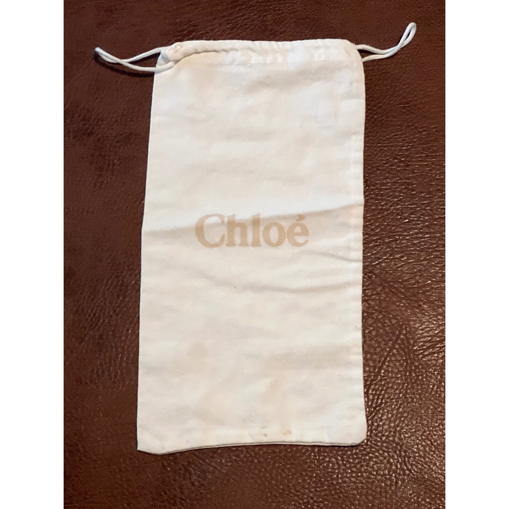 Chloe White Cotton Drawstring Dust Bag‎ Logo Pouch for Sunglasses or Accessories